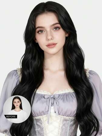 Kawaii Clip In Hair Extensions Real Human Hair, Remy Human Hair Extensions Clip Ins For Women, Natural Human Hair 120g 7Pcs