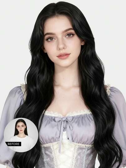 Kawaii Clip In Hair Extensions Real Human Hair, Remy Human Hair Extensions Clip Ins For Women, Natural Human Hair 120g 7Pcs