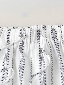 GlowEve Bohemian Style Sun Protection Shirt Set, Women Summer 2 Pieces Outfit Including Shorts - White - View 6