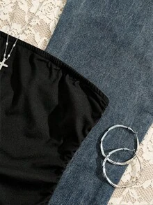 SHEIN 女士印花紧身时尚抹胸无袖上衣 - 彩色 - 查看 4