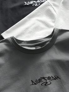 AXEPEAK 3件/套 男士宽松圆领短袖T恤 - 彩色 - 查看 4