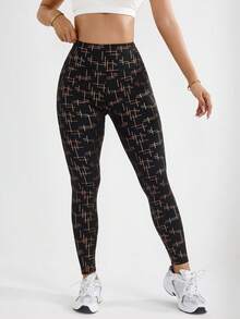 With My Calm Women's Full-Print High Waist Shapewear Sports Leggings - Multicolor - View 4