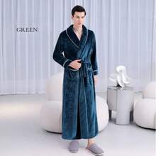 SHEIN 超柔软珊瑚绒浴袍 - 速干、不掉毛、透气 | 男女皆宜 | 时尚设计 - 彩色 - 查看 11