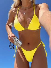 Swim Mod Women's Random Print Swimsuits (Copyright Purchased) - Yellow - View 1