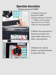 全新：指纹密码存钱罐，大容量硬币罐，教育理财，防盗硬币储蓄盒，ATM设计硬币罐 - 惊喜礼物，生日礼物，圣诞礼物，完美礼物 - 彩色 - 查看 4