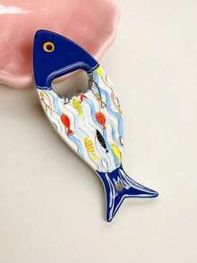 Cirelle Fish Bottle Opener Magnet - 3D Embossed & Gold Foil Fridge Magnet With Strong Hold, Functional Kitchen Decor
