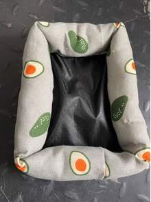 1pc S/M Fruit Print Canvas Durable Scratch-Resistant Hamster Nest Mat, Not Machine Washable, Suitable For Small Pets Squirrel Chinchilla Sleeping Bed, All Season - Multicolor - View 9