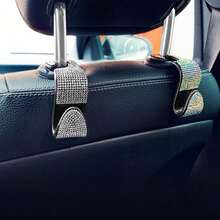 2个装人造钻石汽车挂钩，隐藏式汽车收纳挂钩，创意汽车座椅挂钩，女士汽车配件 - 2pcs - 查看 5