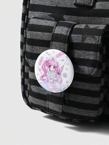 ROMWE Anime 6款春季新款二维元条印章甜美可爱卡通高面值粉色/白色/红色/灰色卡通樱桃字母兔子蝴蝶结流苏草莓二维软萌动漫星熊女孩护士银色徽章胸针手账装饰包包挂件，组合套装，适合姐妹、女友、朋友、情侣、女孩和女士日常佩戴、节日礼物 - 多色-10 - 查看 13