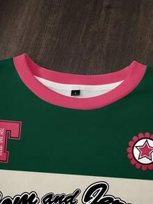 TOM & JERRY X SHEIN 女士休闲撞色卡通图案圆领卫衣，秋季款 - 白色 - 查看 3