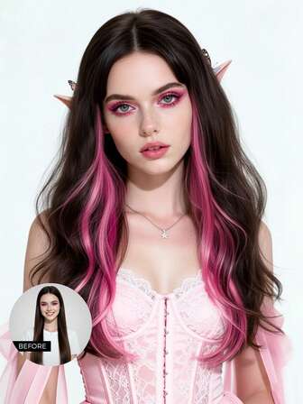 Kawaii 10pcs Tape In 100% Human Hair Extensions Pink Color 25g 18 Inch Silky Seamless Invisible For Thin Hair Woman Top Quality Thick Ends Healthy And Durable Human Hair Extensions Invisible Tape In For Salon Halloween Costumes