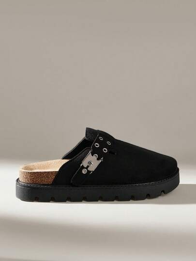 Solecia Women's Thick Sole Casual Slip-On Mules With Corn Pad Design