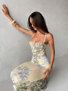 Aloruh 女士碎花修身连衣裙 - 彩色 - 查看 5