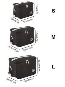 SHEIN 1 件带熊图案的保温午餐袋 - 午餐盒软冷却器冷却手提袋，适合成人男女，防水便携，适合学校和办公室 - 保持食物新鲜美味（黑色）圣诞节节日礼物