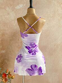 Soleia Đầm Cami Cổ Xếp Ly Màu Nước Hoa Đỏ Kỳ Nghỉ Hè Giải Trí Ngày Lễ - Nhiều màu - Xem 2