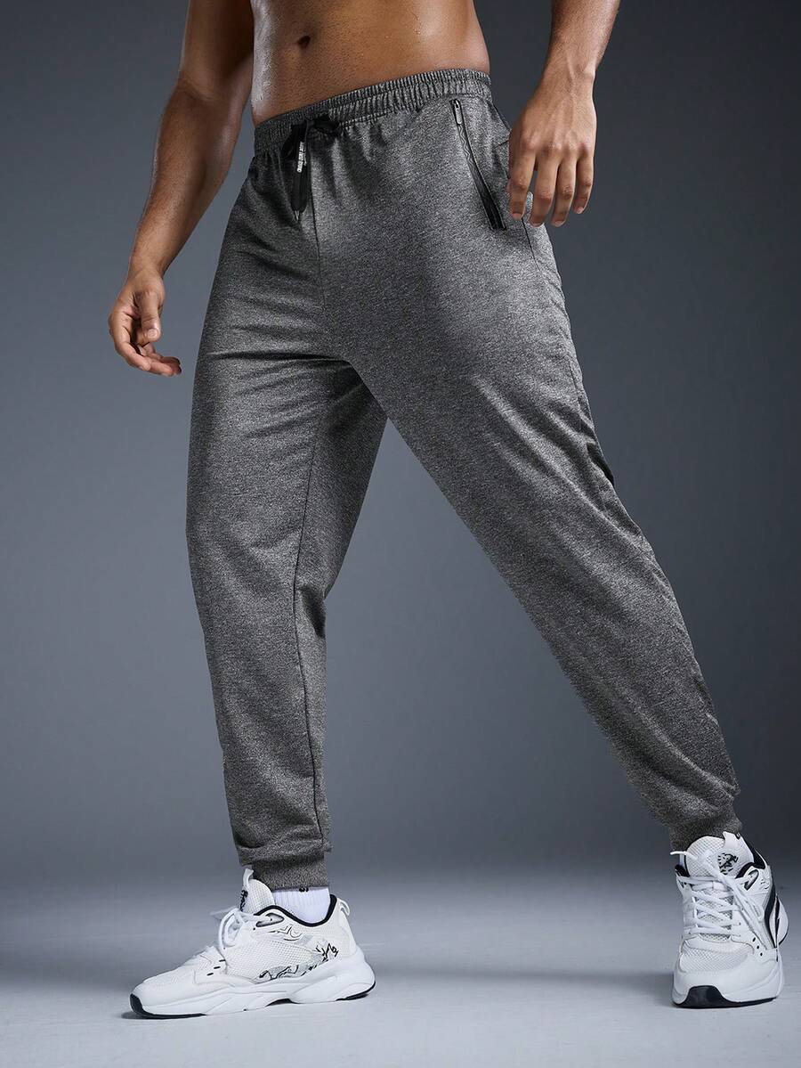 Driftmere Men's Sports Pants, Outdoor Casual Drawstring Waist Trousers, Quick-Dry Stretchy Wrinkle-Resistant Spring To Summer, For Spring/Summer, Comfort And Soft Sports Pants, For Gym And Jogger, Athleisure Style, Sporty Fashion Father's Day – A Fathers Day Gift Guide - Dark Grey - View 1