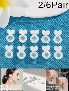 2/6/10 Pairs Silicone Earring Lifters - Invisible Earring Back Supports,Support Ear Plugs,Earring Back Caps,For Sagging Ears, Heavy Earrings,Earring Support Securing Jewelry Accessories,Secure Earring Lifters