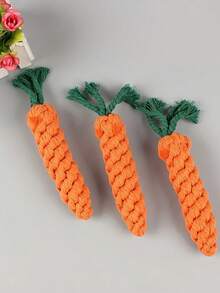 1PC Carrot Shape Pet Chew Rope Toy Interactive Dental Tug Of War Biting Toy For Puppies Aggressive Chewers Gift For Dogs Cats - Orange - View 2