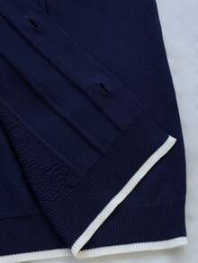 Manfinity CityGents Camisa de punto casual con botones y ribete de contraste para hombres - Multicolor - Ver 7