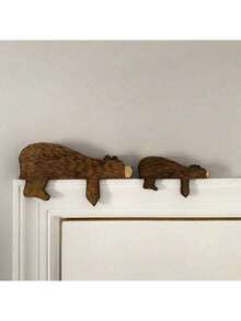 Đồ trang trí cửa hình gấu bằng gỗ, Gấu bố, Trang trí khung cửa, Trang trí phòng trẻ em, Trang trí tường phong cách Boho bằng gỗ, Gấu ngủ trong rừng, Trang trí rừng cho lớp học, phòng ngủ, kệ phòng trẻ em, Trang trí cửa phòng trẻ em, Quà Giáng sinh cho gia đình, Quà tân gia lý tưởng - Nhiều màu - Xem 3