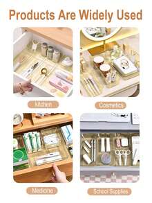 Drawer Desktop Cosmetics Storage Box, 2-Piece/6-Piece Combination Drawer Storage Set, Dressing Table Storage Box, Storage Box For Makeup, Jewelry, Kitchen, Bedroom, Bathroom Small Tools, Office Christmas Holiday Gift Giving - Light brown - View 7