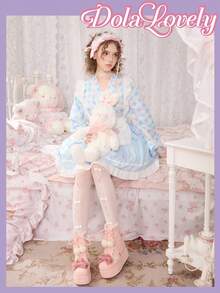 Dola Lovely Bottes courtes femme à semelle épaisse avec décoration en nœud et fourrure - Rose bonbon - Voir 2