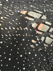 Sirith Women's Long Sleeve Hollow Out Sexy Romper - Black - View 7