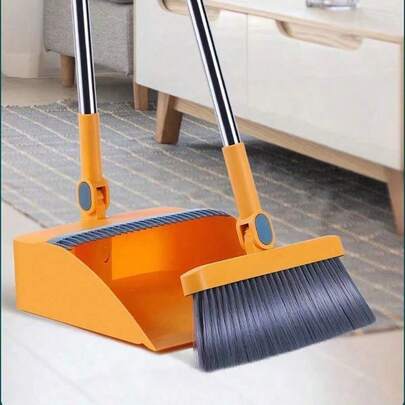 2PCS Essential Household Cleaning Supplies For The Living Room, Including Brooms With Dustpan Combinations, Oversized Folding Brooms And Dustpan Sets, Household Brooms, Garbage Shovels, Thickened And Thickened Brooms And Dustpan Sets