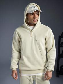 Driftmere 2件套男士秋冬休闲运动连帽运动服套装 - 卡其色 - 查看 7