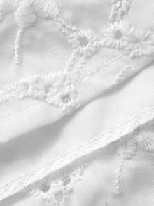 DAZY Robe élégante pour femmes avec patchwork en dentelle, col en V et manches bouffantes, printemps/été