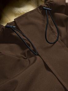 PAVTROS 男士休闲新款流行夹克外套，黑色拼接设计，百搭时尚，INS风百搭，适合秋冬季节及日常穿着，户外徒步搭配，拍照必备，送给男友/老公的完美礼物，男士休闲，Y2K风格男士夹克，防风外套，街头风夹克 - 咖啡棕 - 查看 7