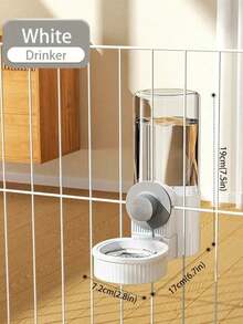 SHEIN 半件悬挂式自动宠物食品喂食器和饮水器套装，重力猫喂食器，带笼式碗