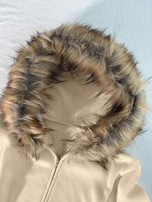 Glimmora Ny damtröja med dragkedja, grå långärmad jacka - Aprikos - Visa 4