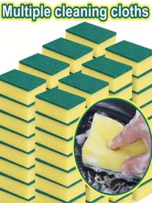 20/30/40PCS Washing Sponges, Scrubbing Pads, Pot Brushes And Dish Scrubbing Tools, Absorbent Sponge Blocks, Kitchen Wipes, Magic Sponge Scrubbers, Kitchen, Bathroom, Family, Home Supplier - Multicolor - View 2