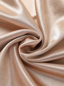 Franclia Women's Spring/Summer French Elegant Design Bubble Decor V-Neck Long Sleeve Casual Versatile Satin Blouse - Champagne - View 5