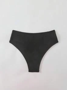 Swim Chiccia Quần bikini nữ dáng suông, cạp cao, họa tiết vỏ sò, kiểu dáng thanh lịch, thích hợp cho kỳ nghỉ biển. - màu đen - Xem 2