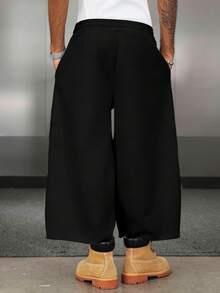 PAVTROS Men's Street-Style Popular INS Matching FREEDOM Embroidered Outdoor Music Festival Nightclub Boyfriend/Husband Gift Anniversary Gift Loose Fit Light Grey Sweatpants - Black - View 6