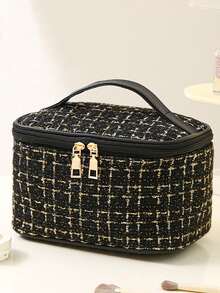 1个化妆包，洗漱包，旅行收纳包，化妆品收纳袋，适合居家、宿舍、旅行，大容量女士化妆包，男士理容包，夏季旅行，度假家居浴室装饰假日化妆品收纳浴室配件 - 彩色 - 查看 4