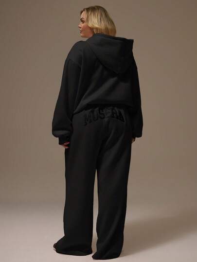 MUSERA Wide Leg Tie Elasticated Waist Jopggers Tracksuit Bottoms Autum Cute Cosy Festive Holidays Cherry Laquer Spring Casual