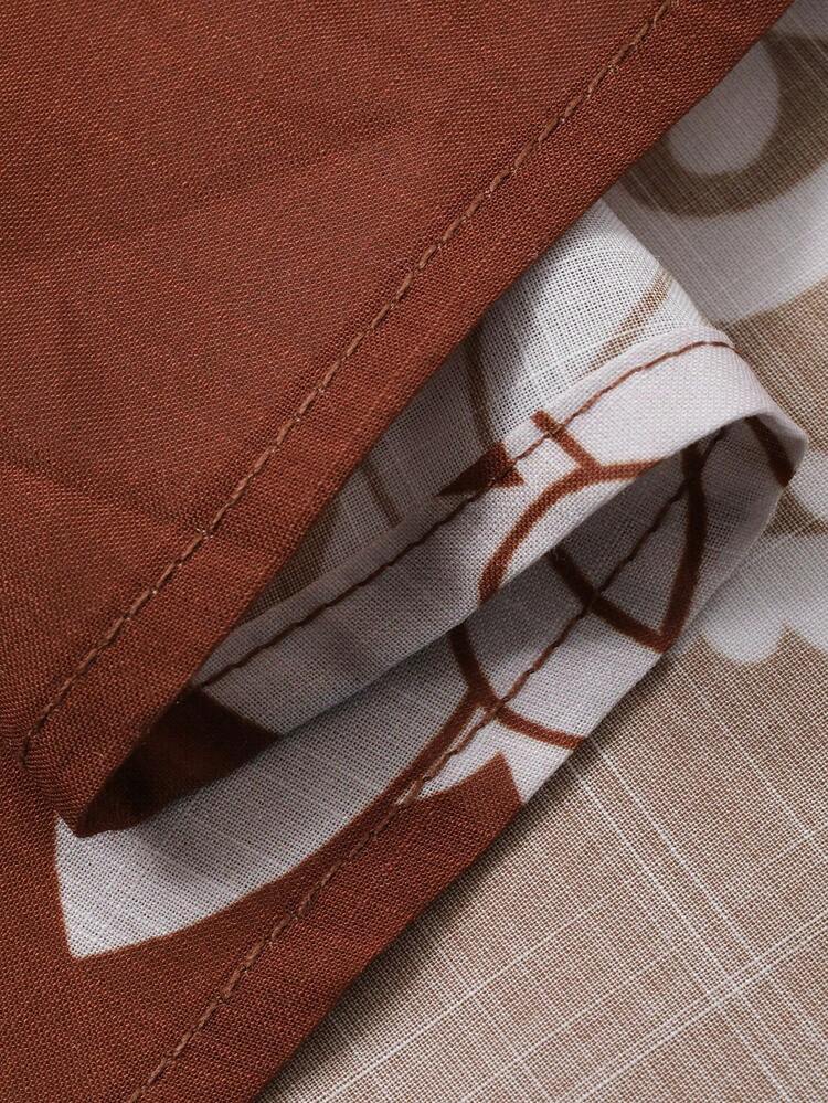 Women's Floral Print Long Sleeve Single-Breasted Casual Dress Sundress