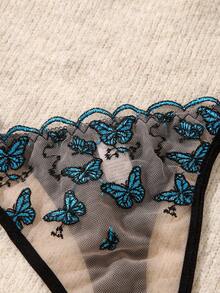 2pcs Women's Underwear Set With Underwire, Sexy Embroidery