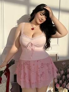 SHEIN EZwear 女士夏季无袖上衣，时尚，适合夏天 - 粉色 - 查看 10