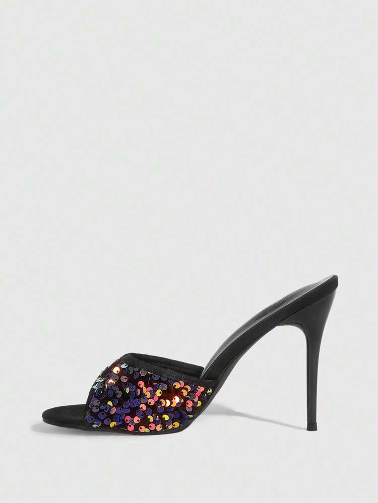 CUCCOO SZL Sexy, Fashionable, Shiny Sequined Women's High-Heeled Sandals, Banquet And Party Women's Shoes, Dance And Nightclub Women's Shoes, Thin High-Heeled Sandals Spring Shoes