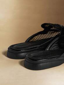 Rosivie Women's Fashion Black Mesh Comfortable Breathable Slip-On Shoes, Suitable For Commuting, Outdoor, Work, Daily Wear, Versatile - Black - View 5