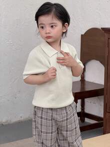 DAZY Toddler Boys' Casual Polo Collar Street Style Short Sleeve Top, Spring/Autumn