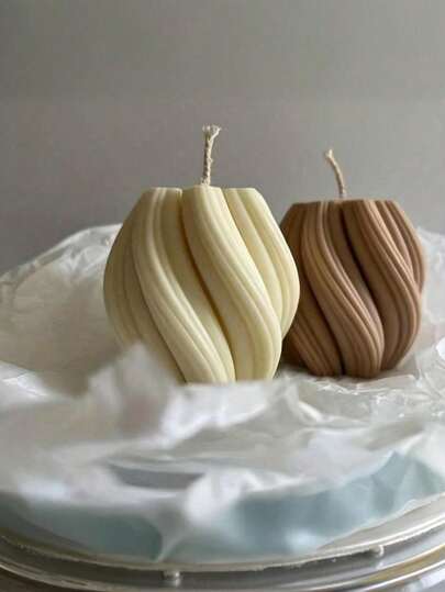 Geometric Pillar Candle Mold, 3d Spiral Aromatherapy Mold, Asymmetric Wave Twist Plaster & Resin Casting Diy Candle Making Mold For Polymer Clay Craft Home Art Decor