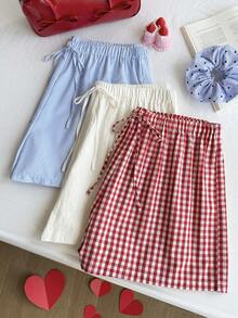 Comfortcana 3pcs/Set Casual Bow Tie Red White Blue Outfits, Spring/Summer - Multicolor - View 4