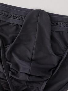 WENEZON Men's Elephant Print Elastic Waist Casual Briefs - Grey - View 4