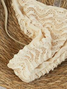 Swim Vcay 2pcs/Set Women's Sexy Random Leopard Print Spaghetti Strap Backless Side Tie Bikini Set Set, Spring/Summer 2026 Crochet Bikini Crochet Bikini Set Textured Bikini String Bikini Set