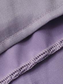 DAZY Đầm nữ thanh lịch màu trơn cổ vuông tay phồng xếp ly xẻ tà, đầm dự tiệc cưới mùa hè. - Màu tím - Xem 7